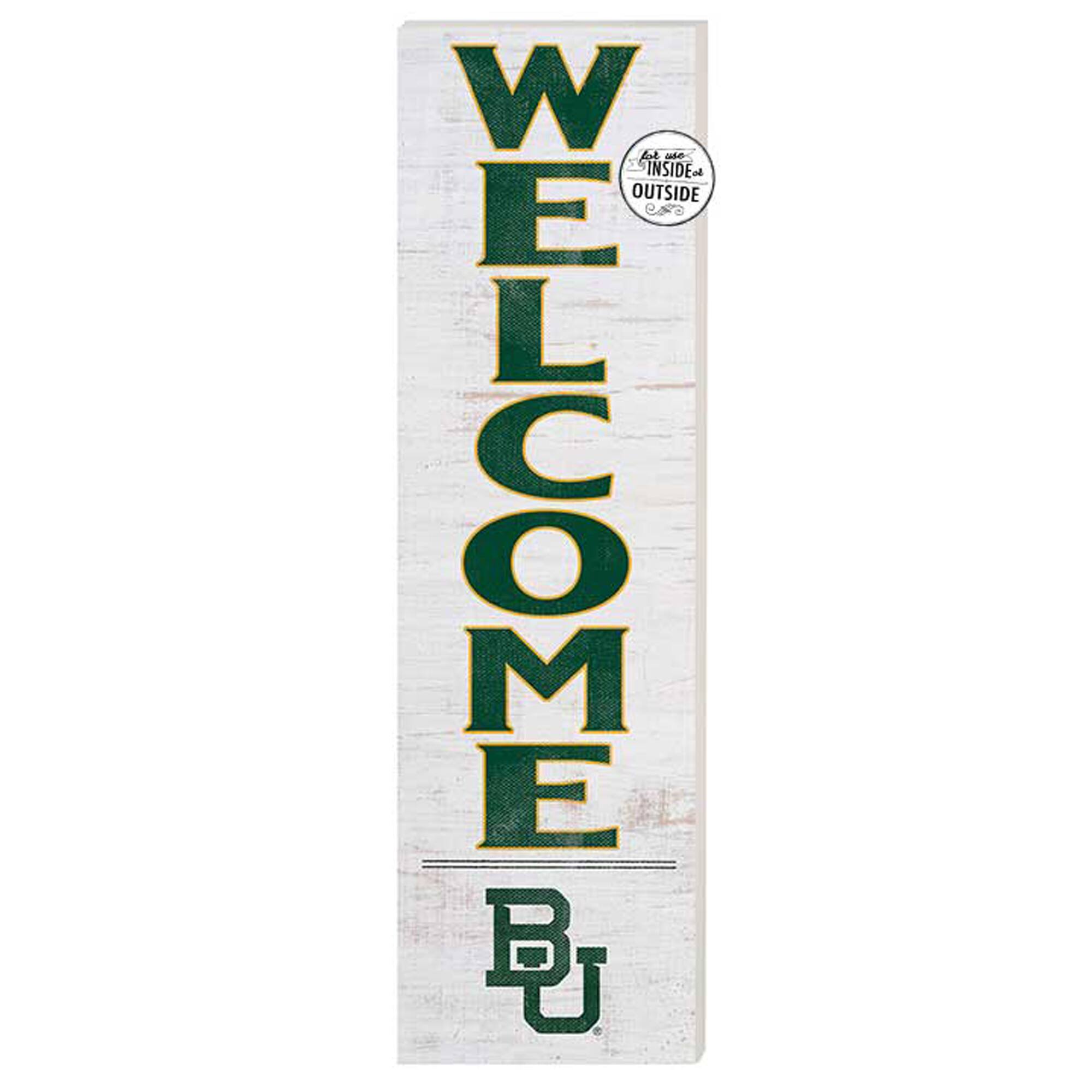White Baylor Bears 10'' x 35'' Indoor/Outdoor Welcome Sign