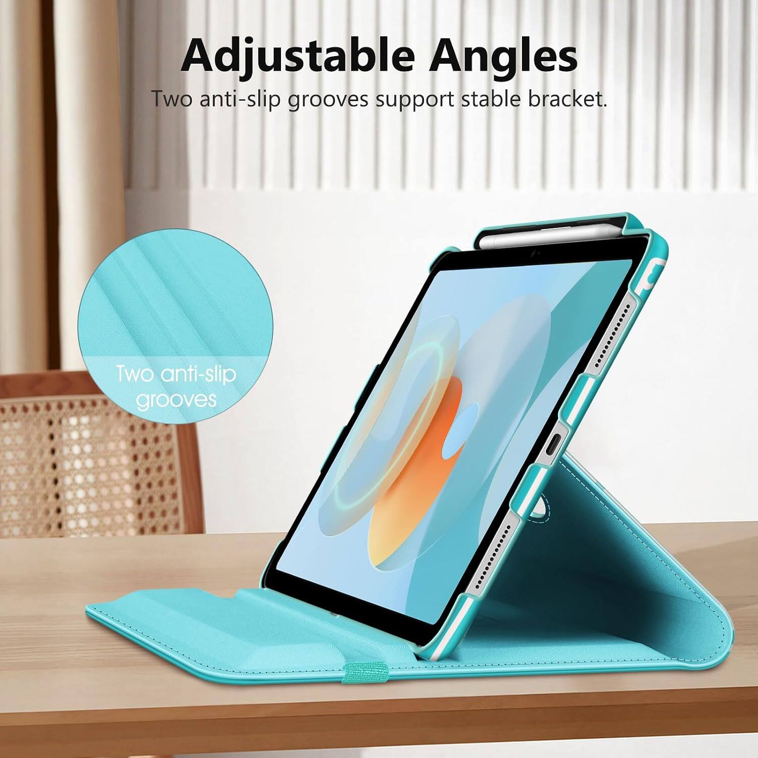 Adjustable Angles  
Two anti-slip grooves support stable bracket.  
Two anti-slip grooves
