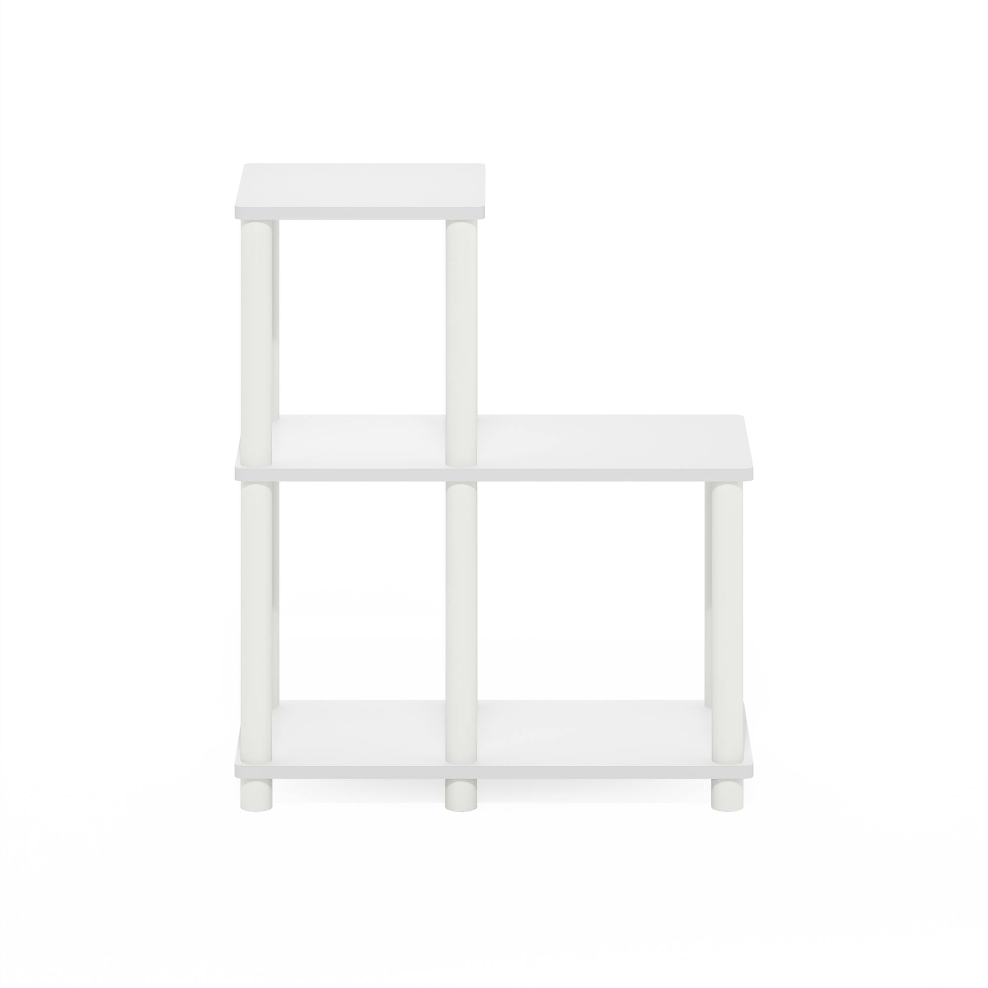 Alt View 2. Furinno - Turn-N-Tube Accent Decorative Shelf, White/White - White/White.