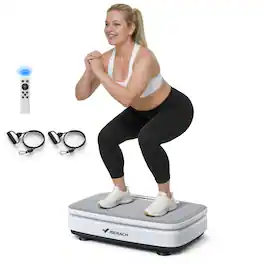 MERACH - Vibration Plate Exercise Machine, Whole Body Workout, Lymphatic Drainage and Fitness - Gray