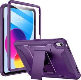 VIKESI - Protective Case for iPad (A16) 11–inch & iPad 10th Gen 10.9 –inch – Shockproof Design with Built-in Screen Guard - Dark Purple