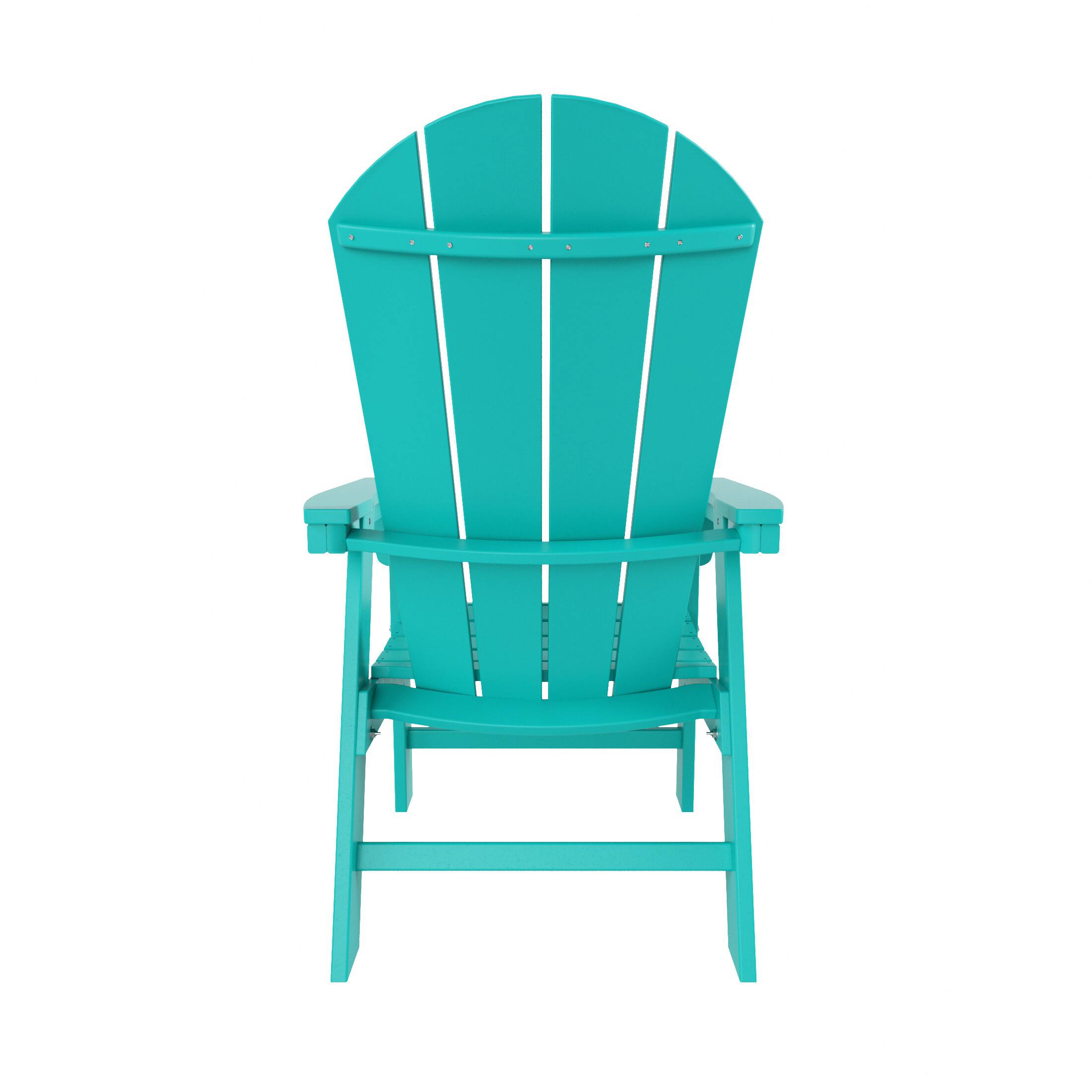 Alt View 2. WestinTrends - WestinTrends Malibu Outdoor Patio HDPE Plastic Adirondack Dining Chair - Turquoise.