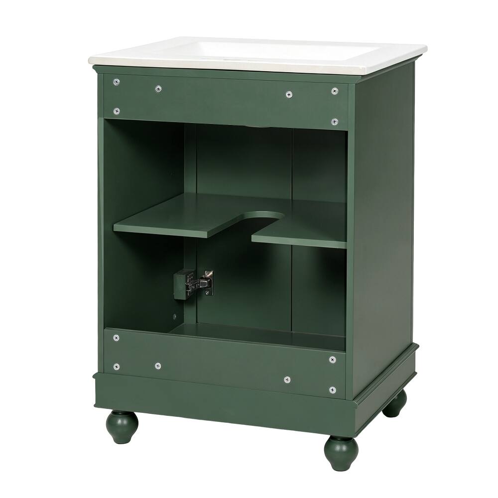 Alt View 10. Loheer - Loheer 24 inch Bathroom Vanity with Sink Green Modern Vanity Cabinet - Green.