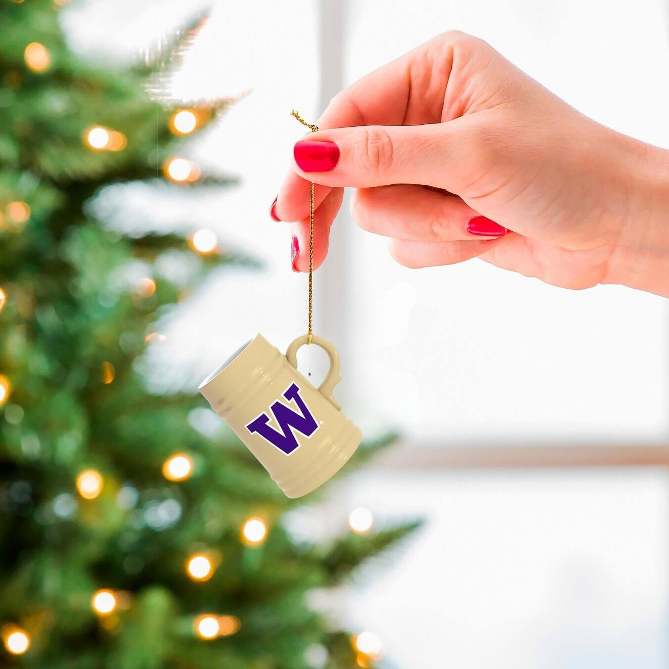 Alt View 1. Evergreen Enterprises - Washington Huskies Two-Pack 3" Mini Stein Ornament Set - Multicolor.