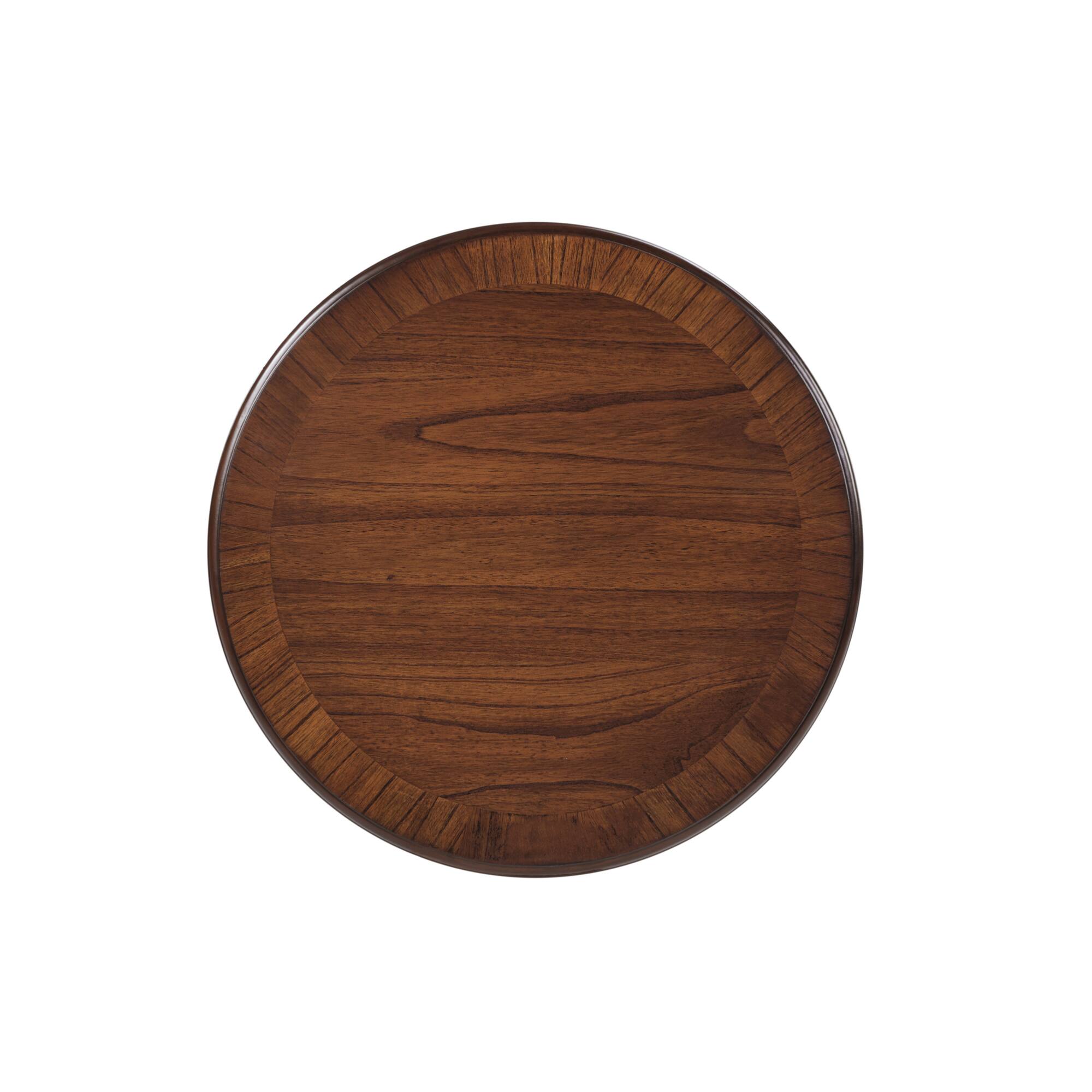 Angle. GOODSILO - Retro Round Wooden End Table with X-Shape Base for Living Room or Dining Area - Walnut.