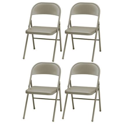 Front. MECO - MECO Sudden Comfort All Steel Folding Chair Set, Chicory Lace Frame (Set of 4) - Chicory Lace.