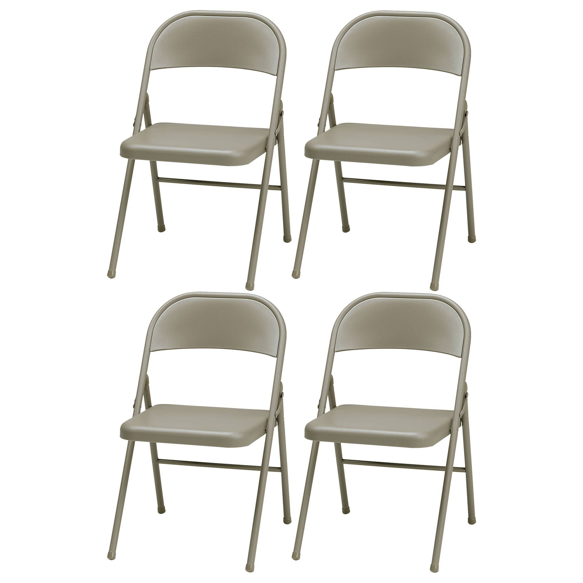 Front. MECO - MECO Sudden Comfort All Steel Folding Chair Set, Chicory Lace Frame (Set of 4) - Chicory Lace.