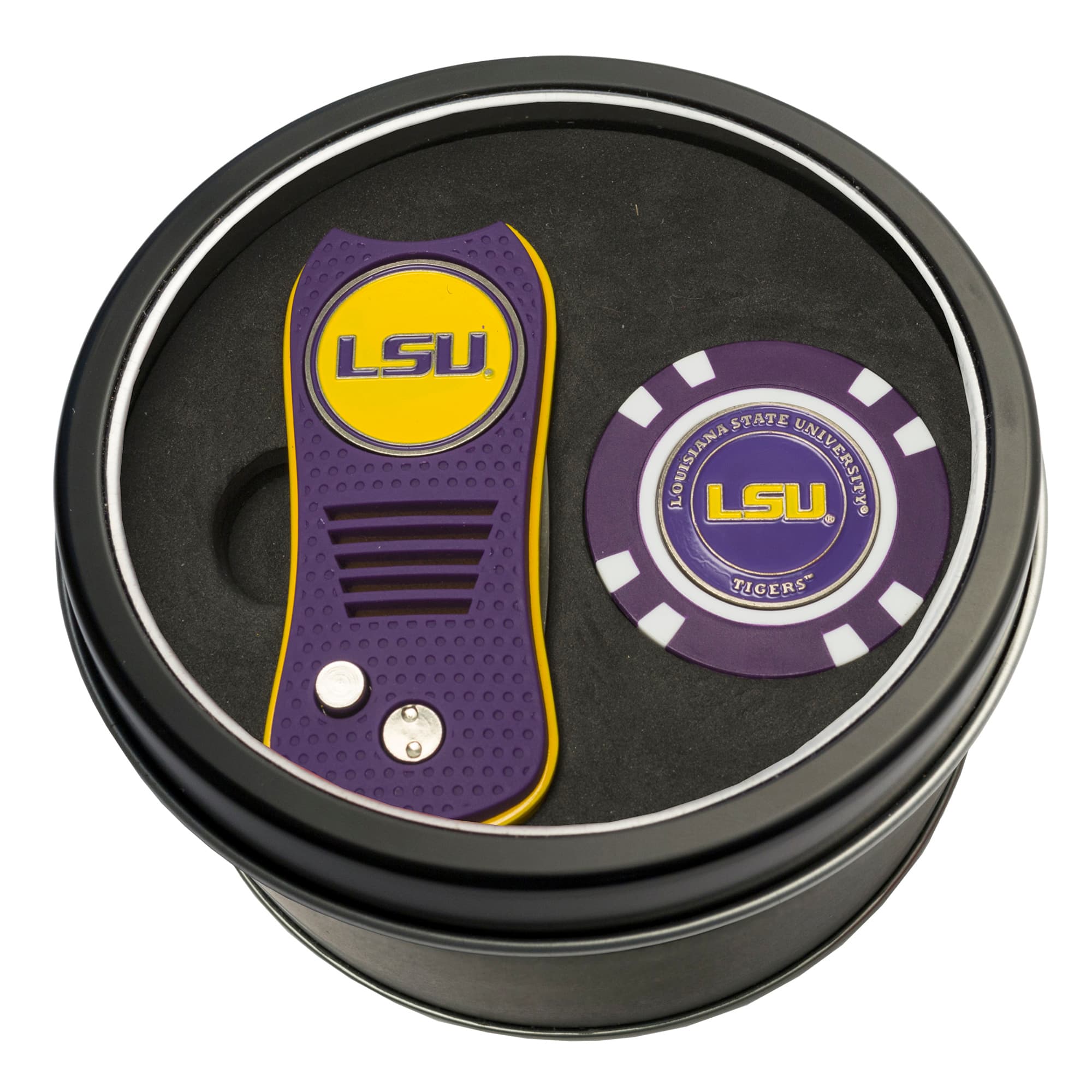 Team Golf - LSU Tigers Switch Chip Golf Tin Set - Multicolor