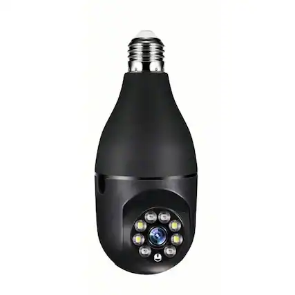 Front. Stock Preferred - Smart Bulb Security Camera 1080P WiFi HD | 360° Pan Tilt, Motion Tracking, Night Vision & Two-Way Audio.