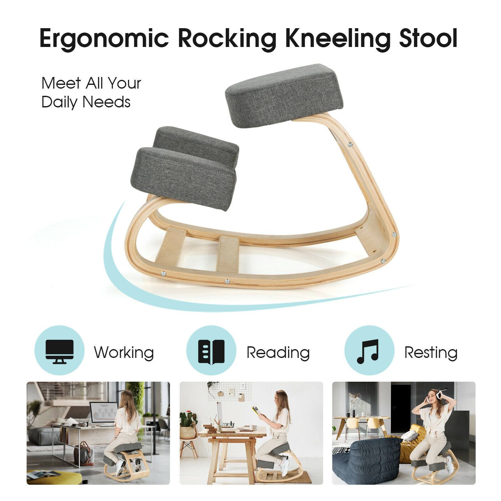 Ergonomic Rocking Kneeling Stool  
Meet All Your Daily Needs  

Working  
Reading  
Resting