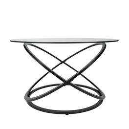 Danya B - Galaxy and Tempered Glass Round Coffee Table - Black