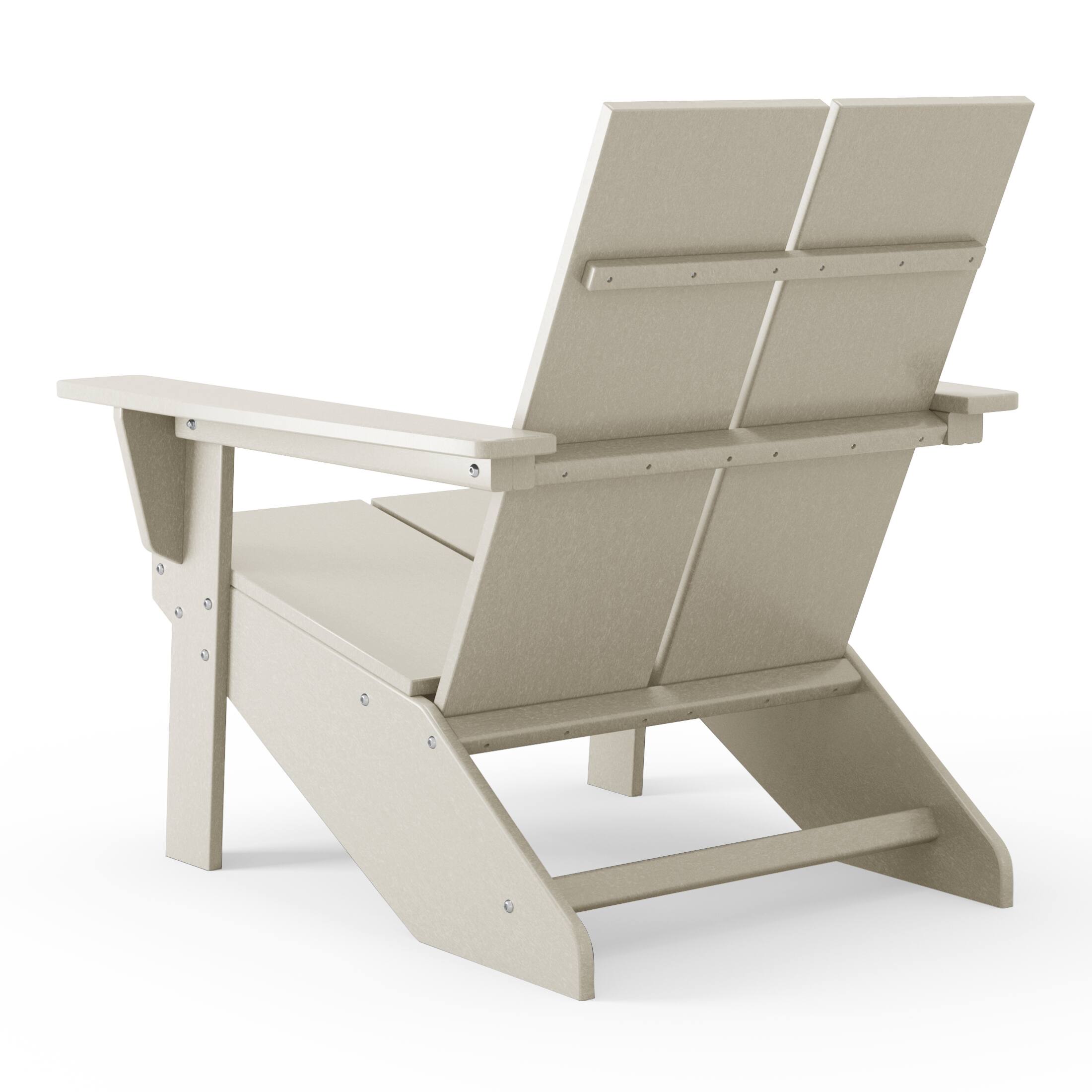 Alt View 2. WestinTrends - WestinTrends Riviera Outdoor HDPE Modern Adirondack Chair with Cup Holder - Sand.
