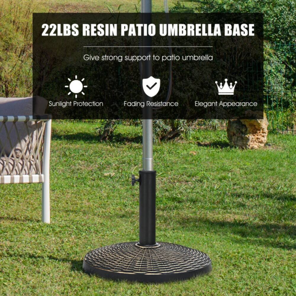 22LBS RESIN PATIO UMBRELLA BASE

Give strong support to patio umbrella

- Sunlight Protection
- Fading Resistance
- Elegant Appearance