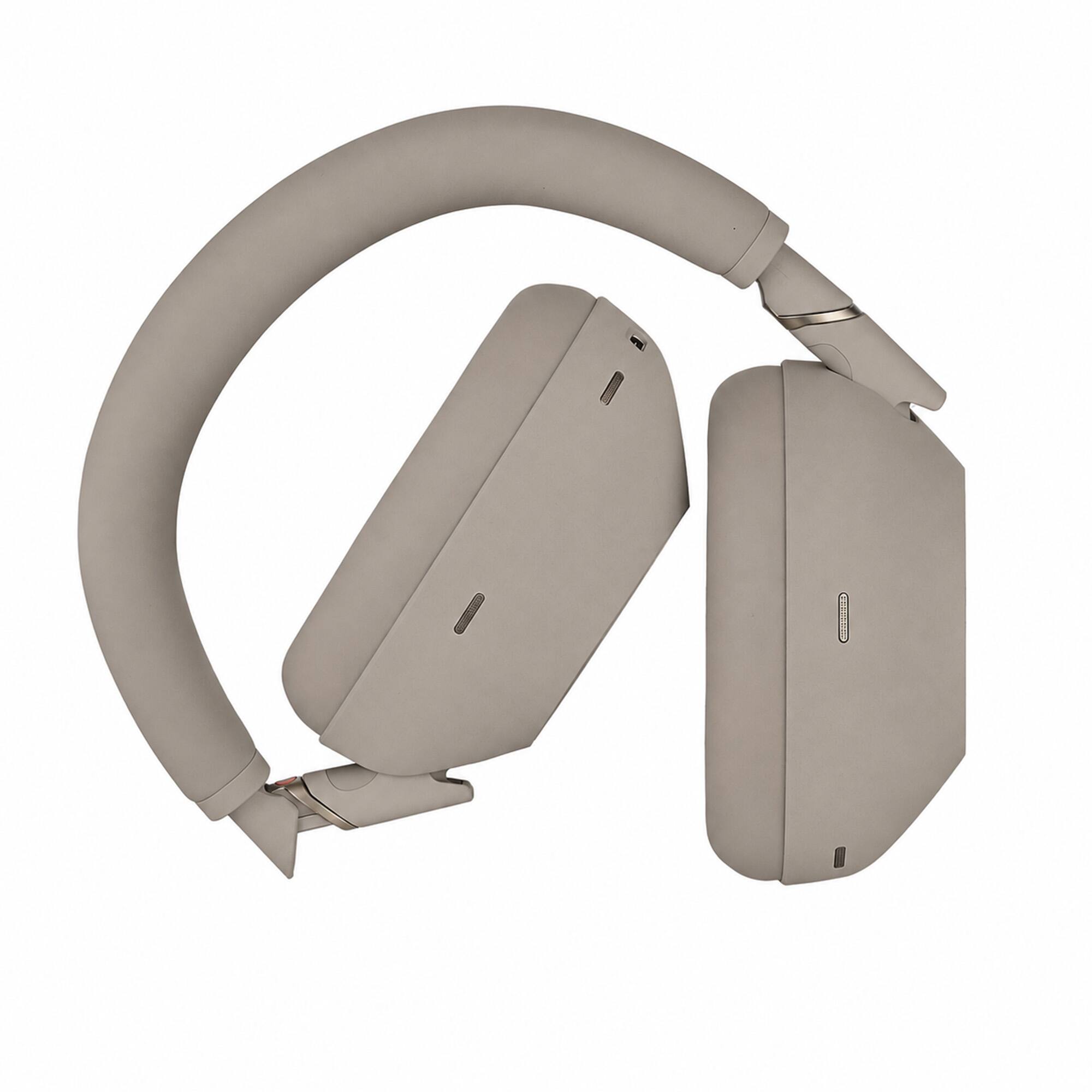 Alt View 5. Sony - Sony WH-1000XM6 Wireless Noise Canceling Overhead Headphones (Sandstone) - Bundle.