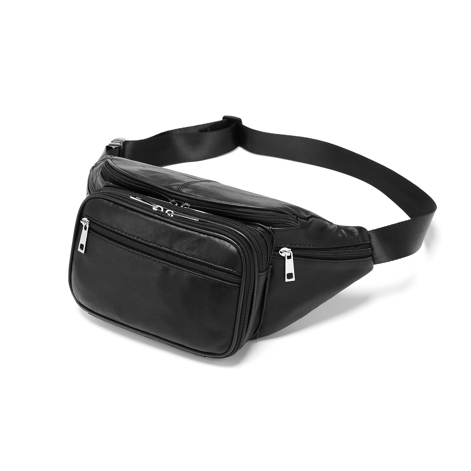 Back. Fabibe - Genuine Leather Large 7 Pocket Waist Pack With Organizer  Card Slots (black). MEASUREMENTS: 14 (max width including the. - Brown.