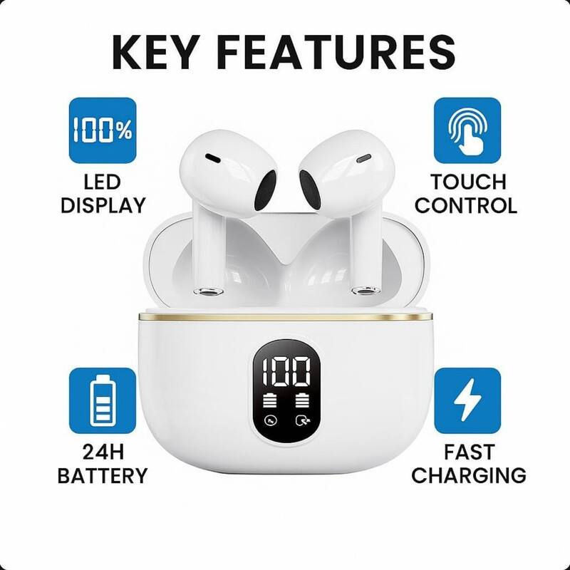 KEY FEATURES

- 100% LED DISPLAY
- TOUCH CONTROL
- 24H BATTERY
- FAST CHARGING