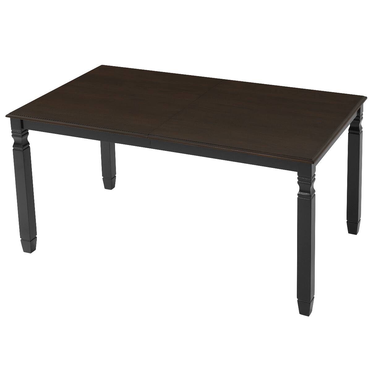 Left. Loheer - Loheer 6-Piece Dining Set for 6, Extendable Farmhouse Table with Bench and Upholstered Chairs - Espresso, Black, Beige.