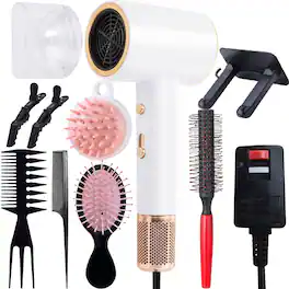 Morfone - 10pcs hammer style hair dryer,adjustable hot and cold air. A hair set with comb hair clips and a fan-shaped nozzle.