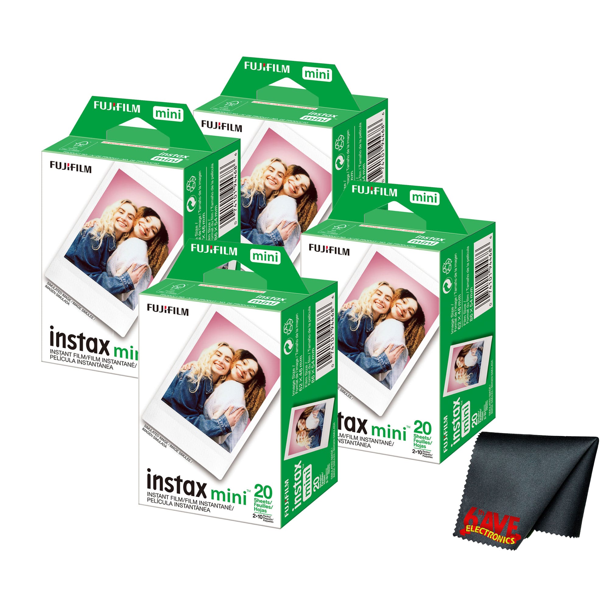 Fujifilm - Instax Mini Instant Camera Film (80 Exposure) + Cleaning Cloth