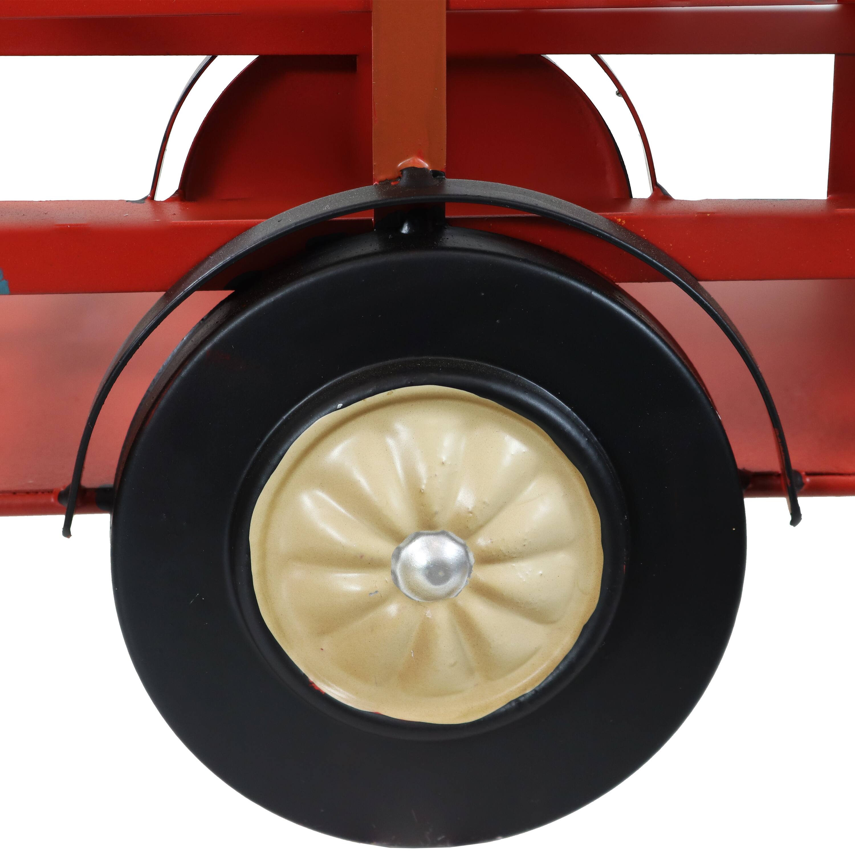 Alt View 4. Sunnydaze - Iron Sheet Truck Convenient Countertop Wine Rack - Red.