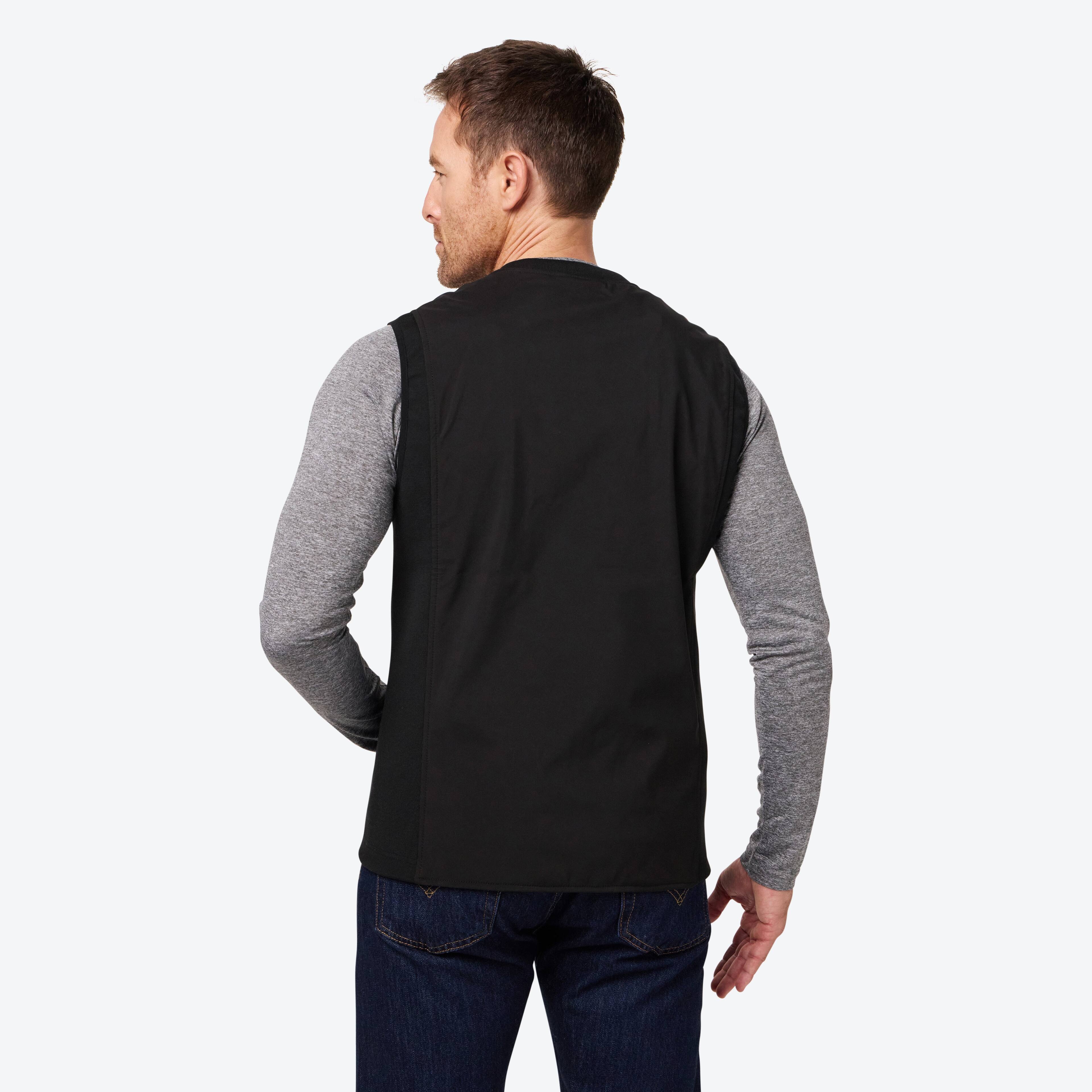 Back. Mobile Warming - Unisex Peak Heated Vest - Black.
