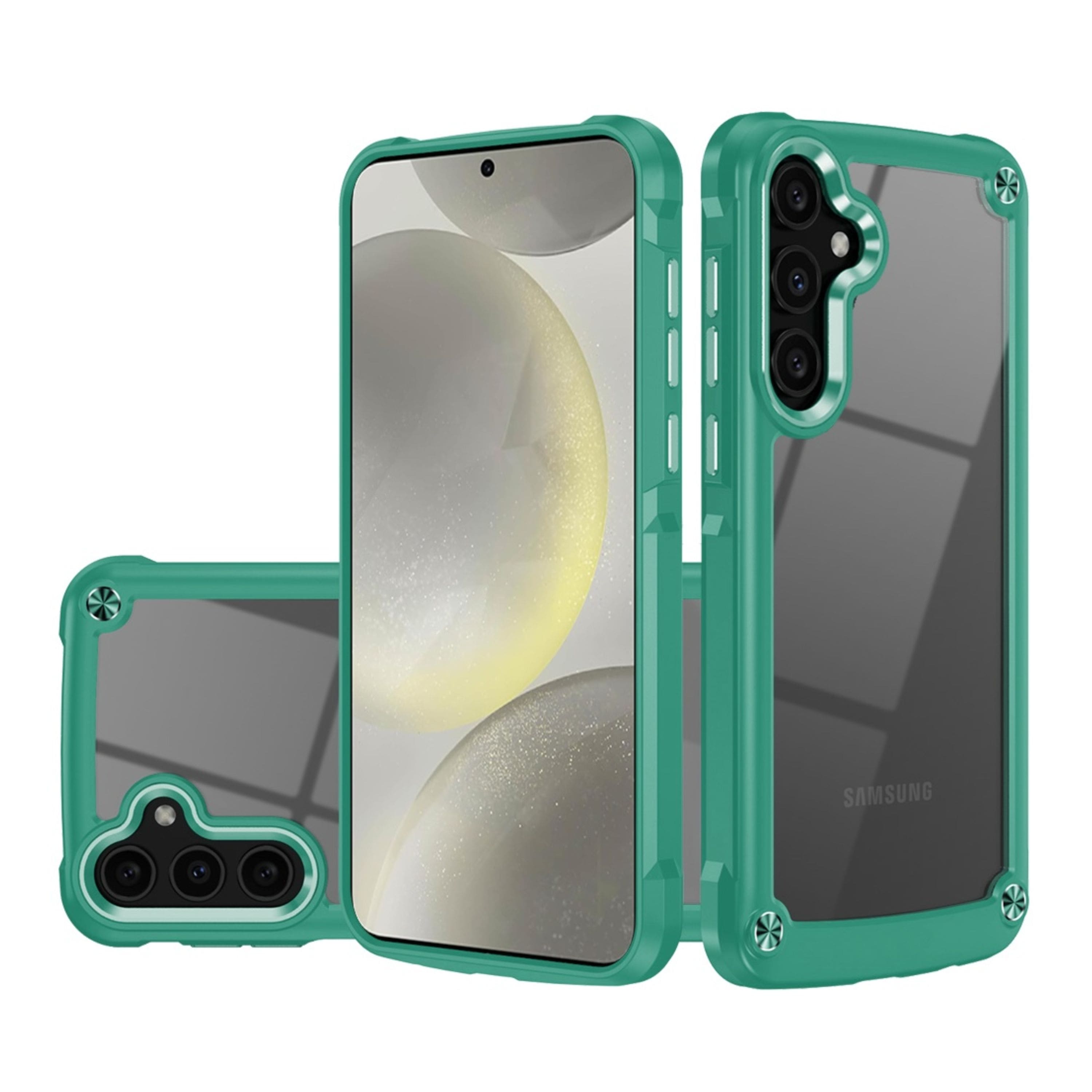 Kitcheniva - Raised Bezel Metal Buttons Phone Case With Tempered Glass For Samsung S25+/S24+ - Might Green price history on PriceWatchPro