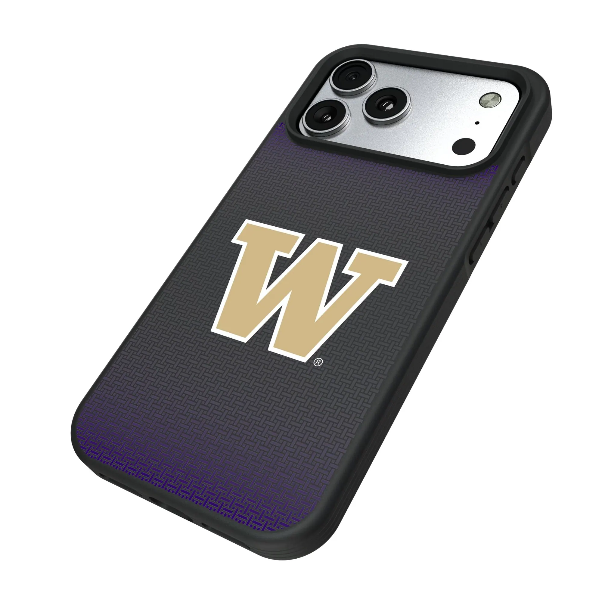 Alt View 1. Keyscaper - Washington Huskies Bump Case with 8.2ft Drop Protection - 15 Plus - Black.