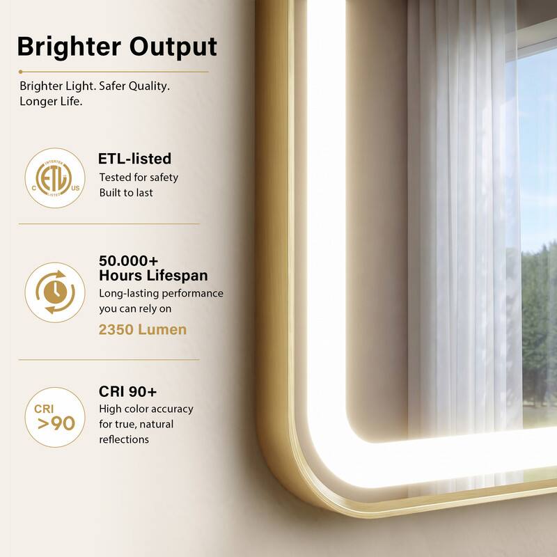Brighter Output  
Brighter Light. Safer Quality. Longer Life.  

ETL-listed  
Tested for safety  
Built to last  

50,000+ Hours Lifespan  
Long-lasting performance you can rely on  
2350 Lumen  

CRI 90+  
High color accuracy >90 for true, natural reflections