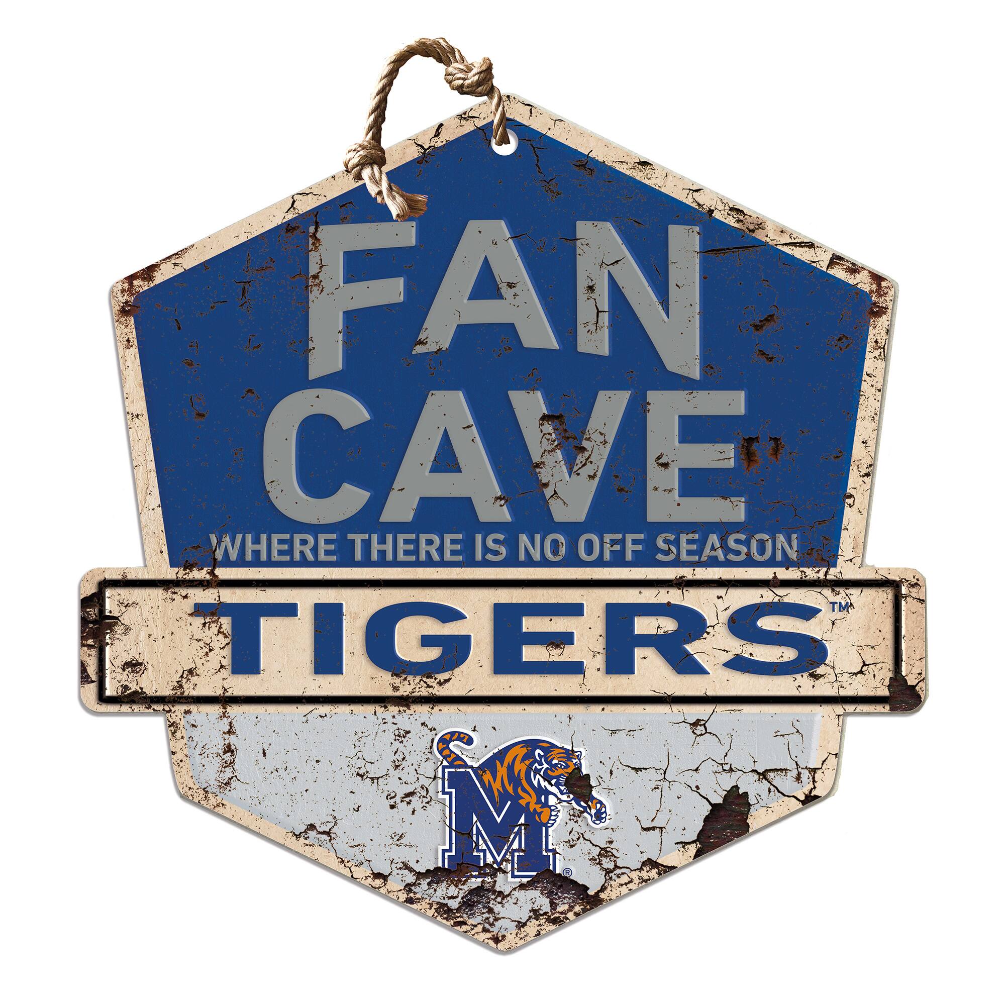 Memphis Tigers 20'' x 20'' Fan Cave Badge Sign