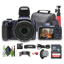 Kodak - PIXPRO AZ528 16MP Digital Vlogging Camera +32GB Memory Card + More - Blue
