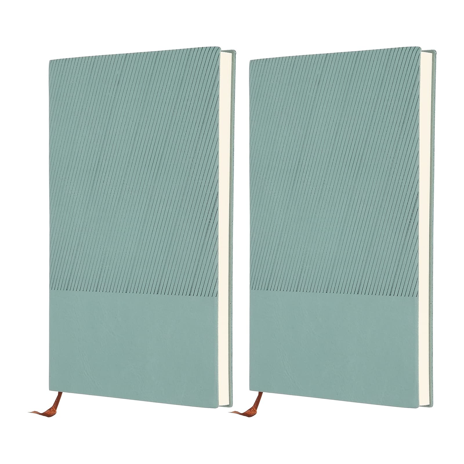 "Unique Bargains - 2pcs Lined Journal Notebook 8.3x5.7"", A5 98 Pages 80GSM Soft PU Leather Ribbed Daily Journal for Office - Nordic Blue" price history on PriceWatchPro