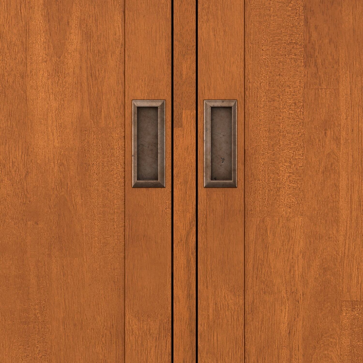 Alt View 7. Simpli Home - Draper SOLID HARDWOOD Mid Century 3 Door Sideboard Buffet in Teak Brown - Teak Brown.