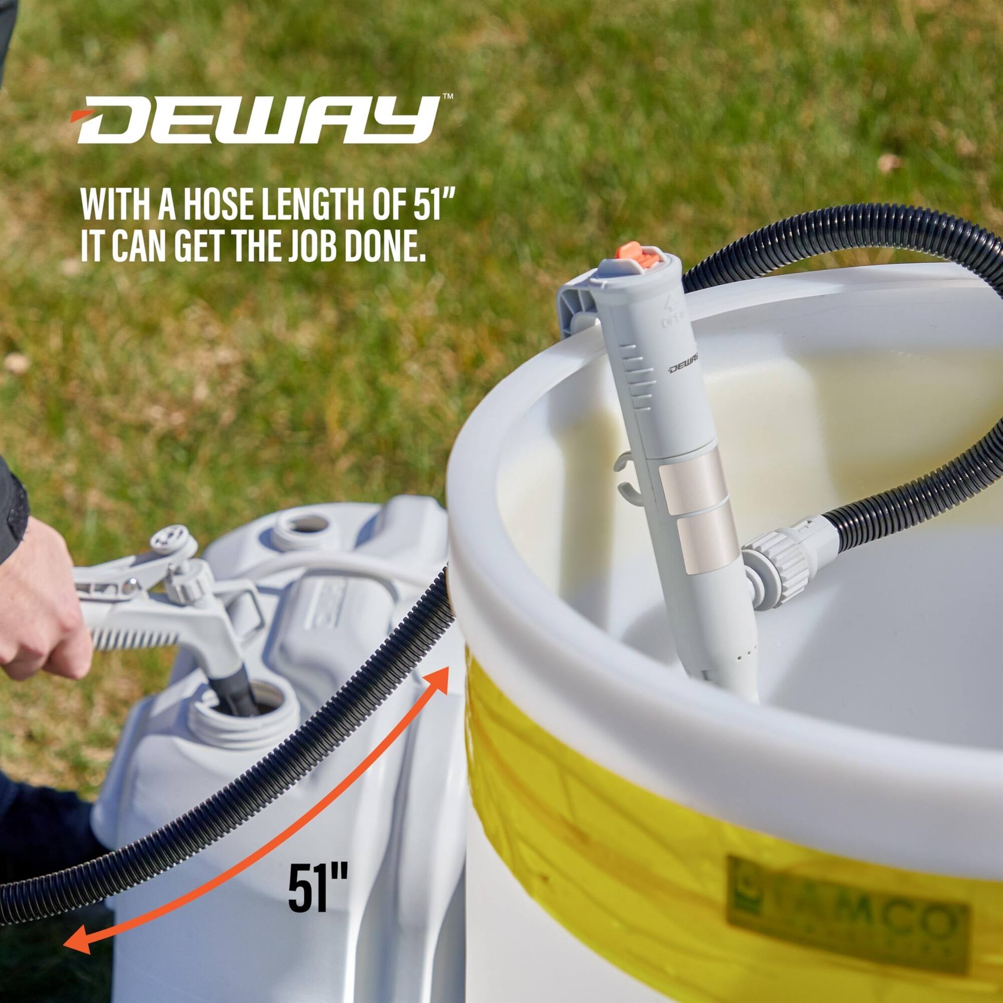 DEWAY™

WITH A HOSE LENGTH OF 51" IT CAN GET THE JOB DONE.

51"