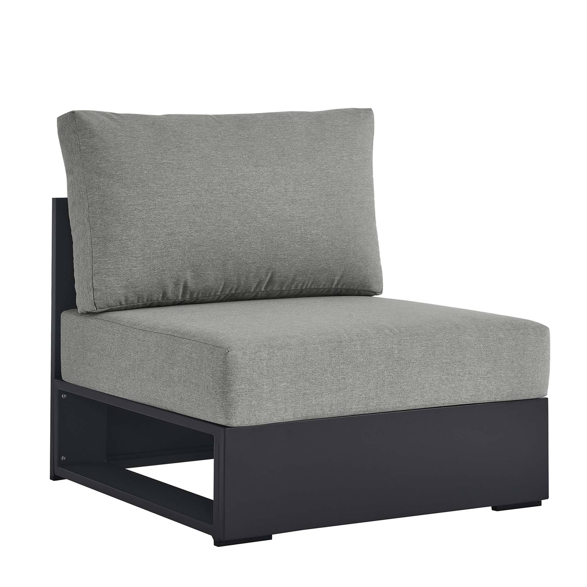 Angle. Modway - Tahoe Outdoor Patio Powder-Coated Aluminum Modular Armless Chair by Modway - Gray Gray.