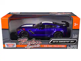 2019 Chevrolet Corvette ZR1 White with Black Accents 1/24 Diecast Model Car by Motormax
