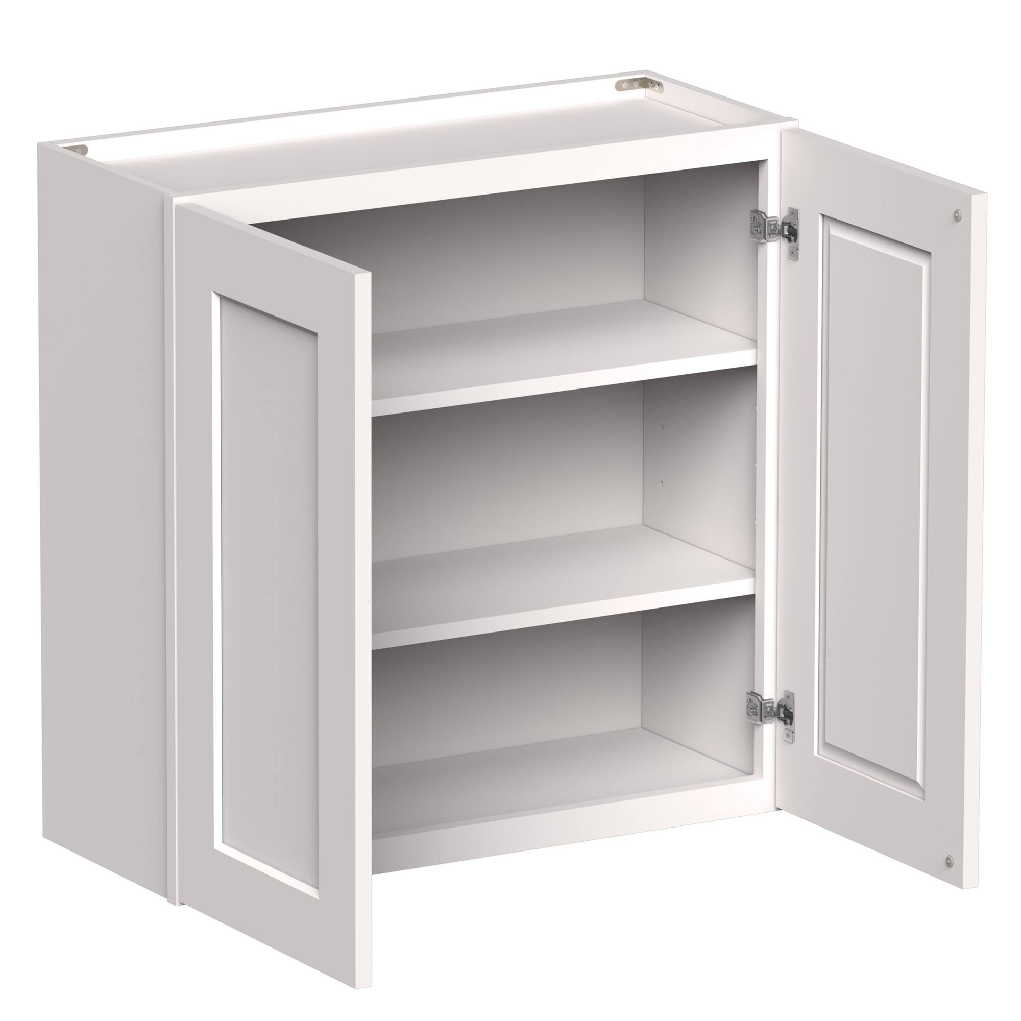 Angle. Boyel Living - 30-in W x 30-in H x 12-in D Shaker RTA Kitchen Wall Cabinet with Soft-Close - White Shaker.