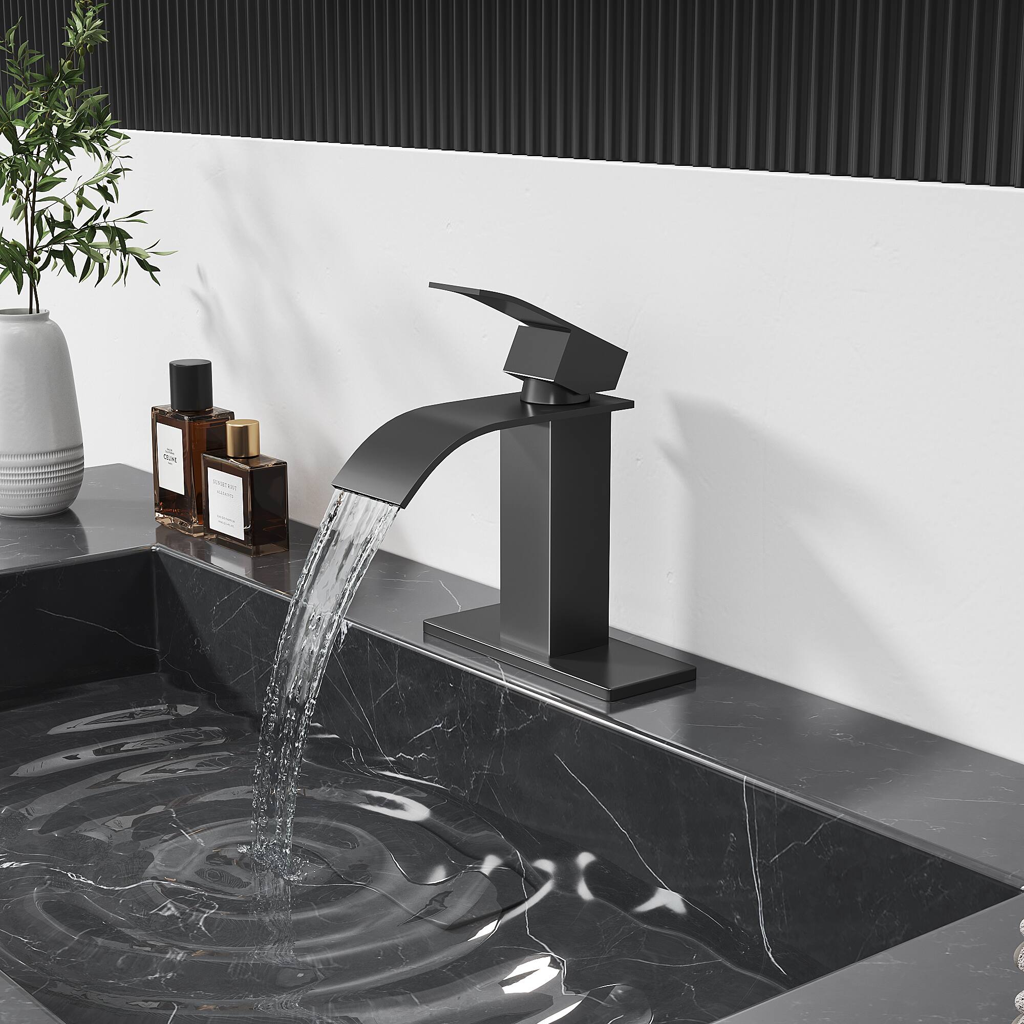 Alt View 1. Bothwa Home - Bothwa Home BF-KTDP1301-MB 6 - Inch Harlow Single Handle Bathroom Faucet in Matt Black Finish - Matt Black.