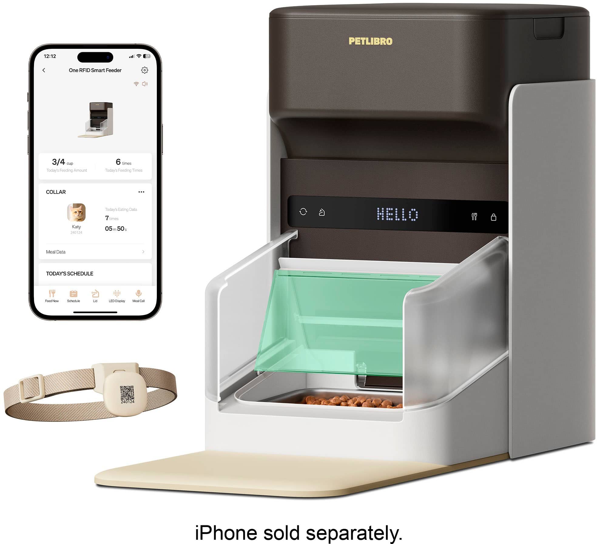 PETLIBRO - One RFID App Control Pet Feeder - Black - Front_Zoom