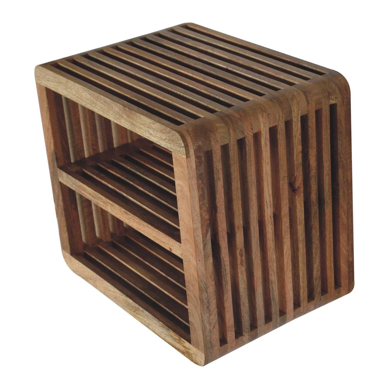 Alt View 2. Artisan Furniture - Artisan Furniture Solid Wood Soba Wall Mounted Bedside, 2 Shelves, Oak-ish, Light Brown - Oak.