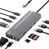 Acer - 11 in 1 USB C HUB Multiport Adapter with 4K@60Hz HDMI, 1080P VGA, 2x10Gbps USB C, 2x5Gbps USB A - Gray