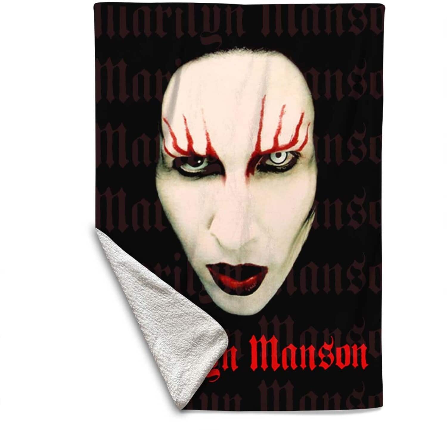 PopMarket - Marilyn Manson - Rocksax - Marilyn Manson - Red Lips - Sherpa Fleece Blanket (60 in x 80 in) - Multicolor price history on PriceWatchPro