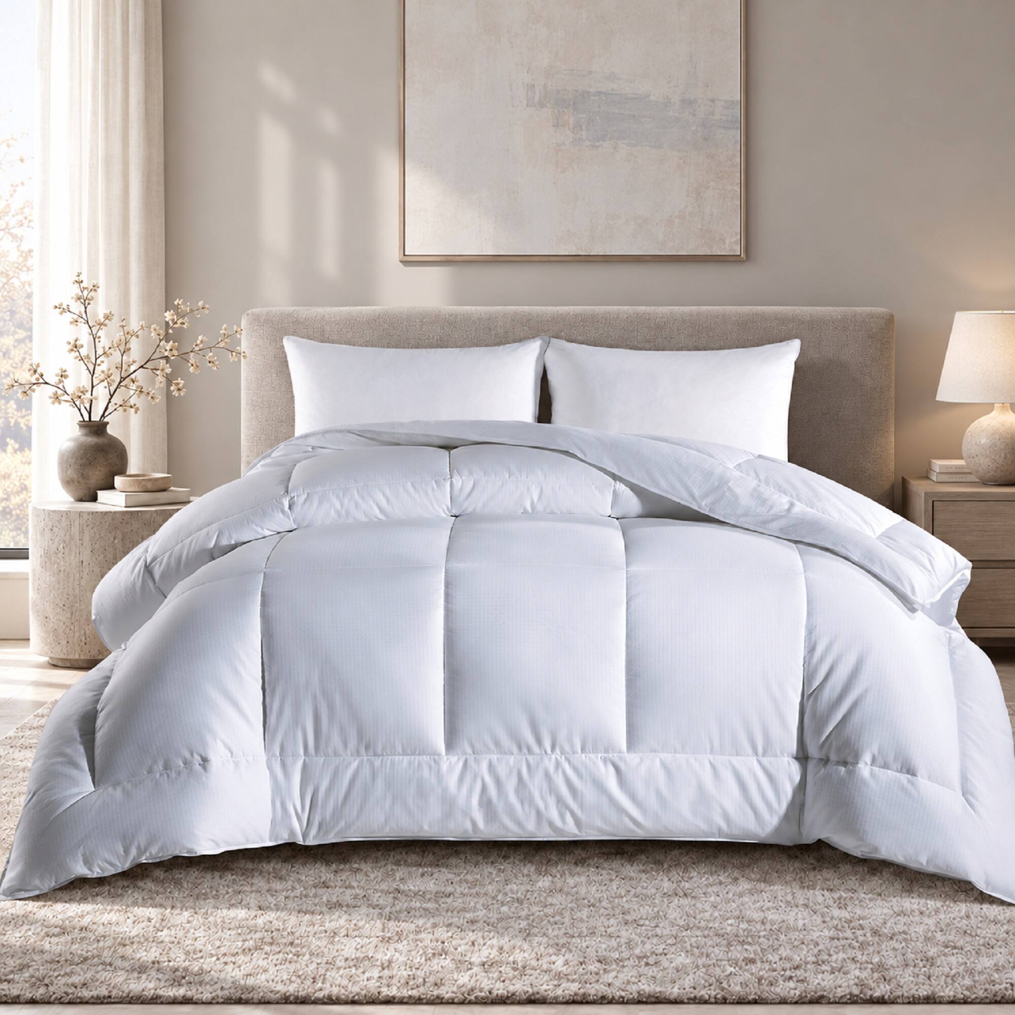 Front. Peace Nest - Peace Nest White Down Alternative Comforter Duvet Insert - White.