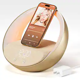 Dazzed Corner - Bluetooth Speaker Alarm Clock, Sunrise Wake-Up Light - Gold