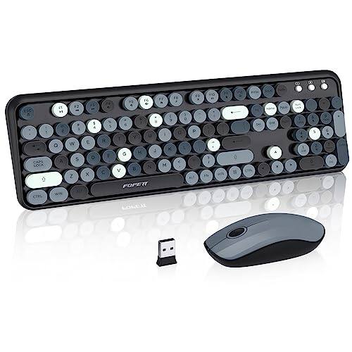 Grey Colorful Wireless Keyboard Mouse