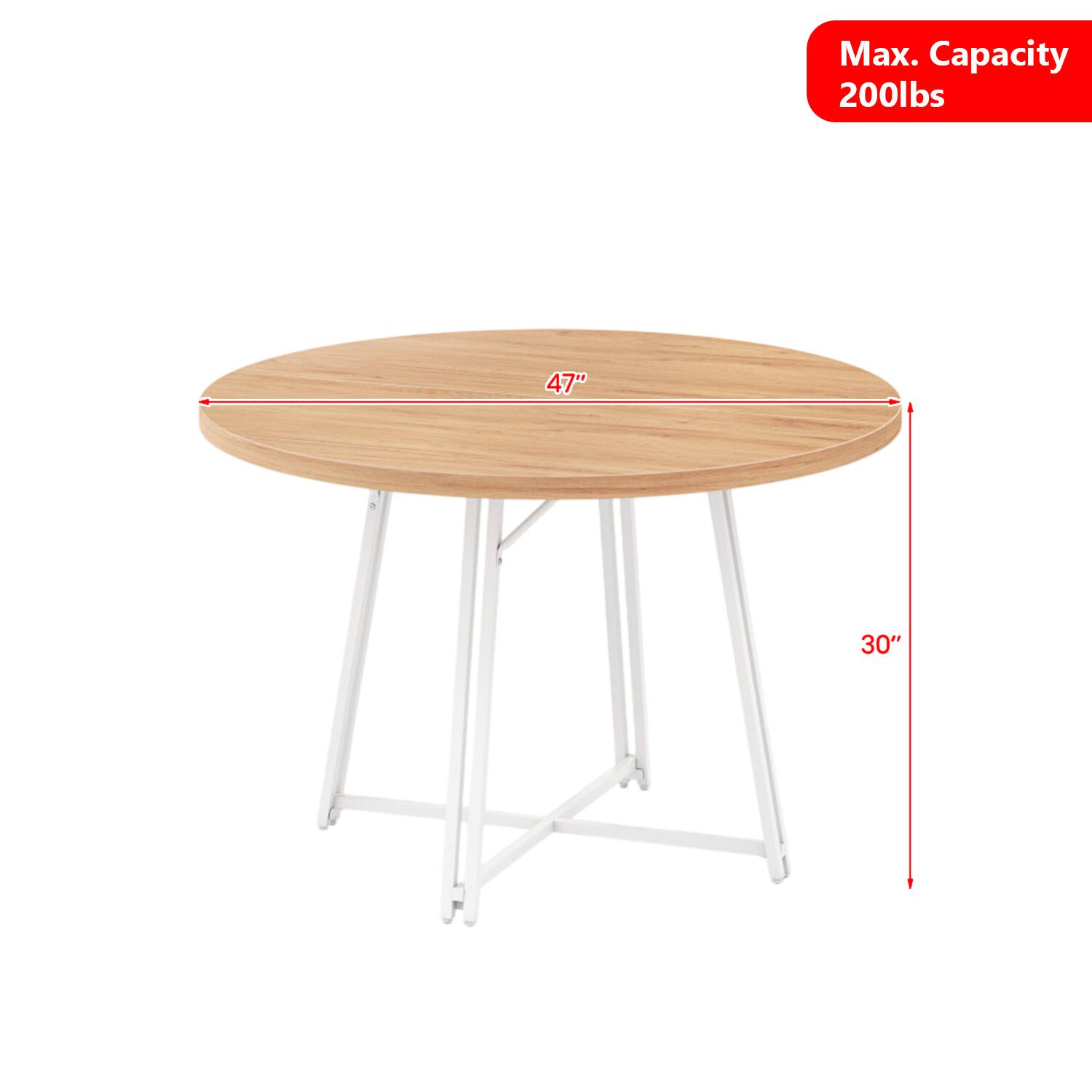 Max. Capacity 200lbs  
47"  
30"