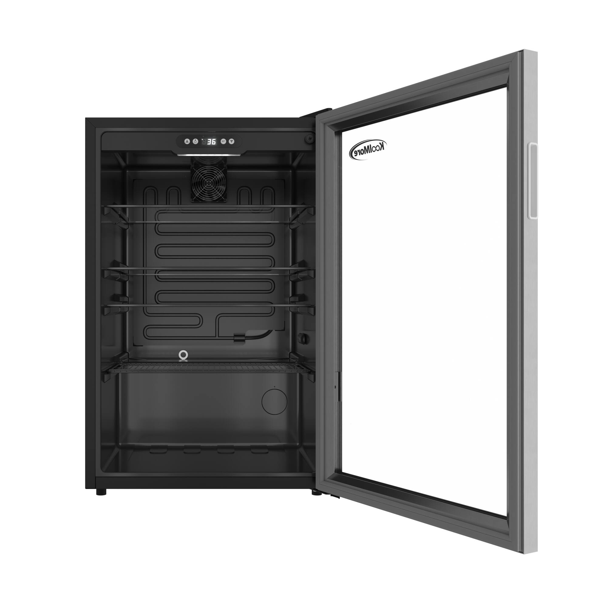 Alt View 5. Koolmore - 20 in. 4.5 cu. ft. Glass-Door Beverage Refrigerator Merchandiser with a 120-Can Capacity (KM-BR45SS) - Black.