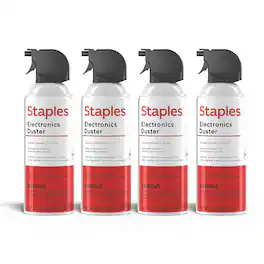 Staples - Staples® Electronics Air Duster, 10 oz., 4/Pack (SPL10ENFR-4) - Clear