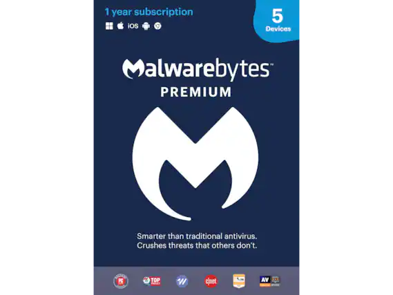 1 year subscription iOS 5 Devices TM Malwarebytes PREMIUM Smarter than traditional antivirus. Crushes threats that others don't. DEABERD PC Crocs TOP PRODUCT W clnet n I I AV -1 Ju