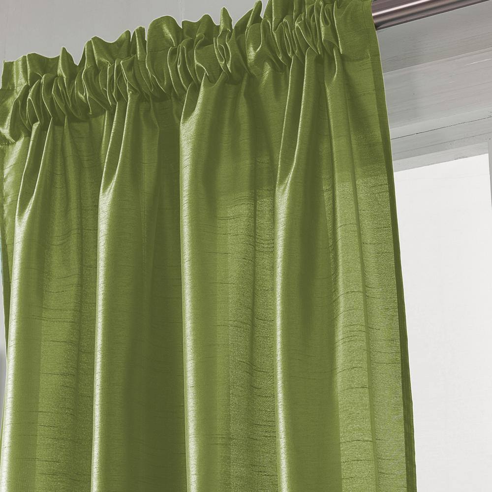 Angle. RT Designers Collection - RT Designers Collection Nikki Premium Rod Pocket Curtain Panel 54" x 84" Sage - Sage.