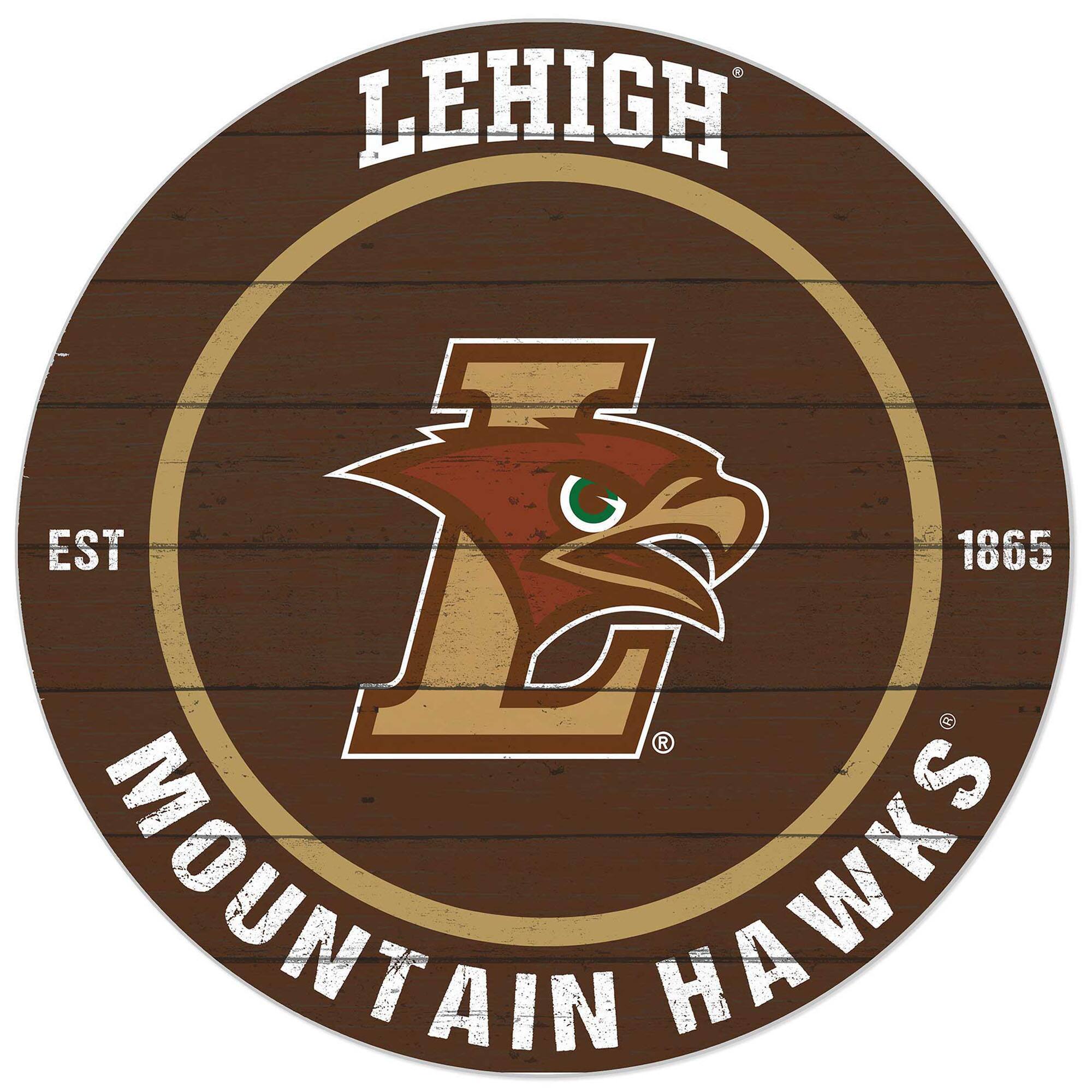 Brown Lehigh Mountain Hawks 20'' x 20'' Indoor/Outdoor Circle Sign